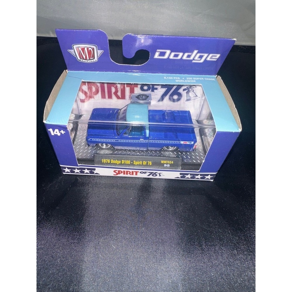 M2 Machines 1976 Dodge D100 Spirit of 76 Blue 1:64 Diecast Truck